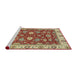 Sideview of Machine Washable Abstract Fire Brick Red Rug, wshabs2621