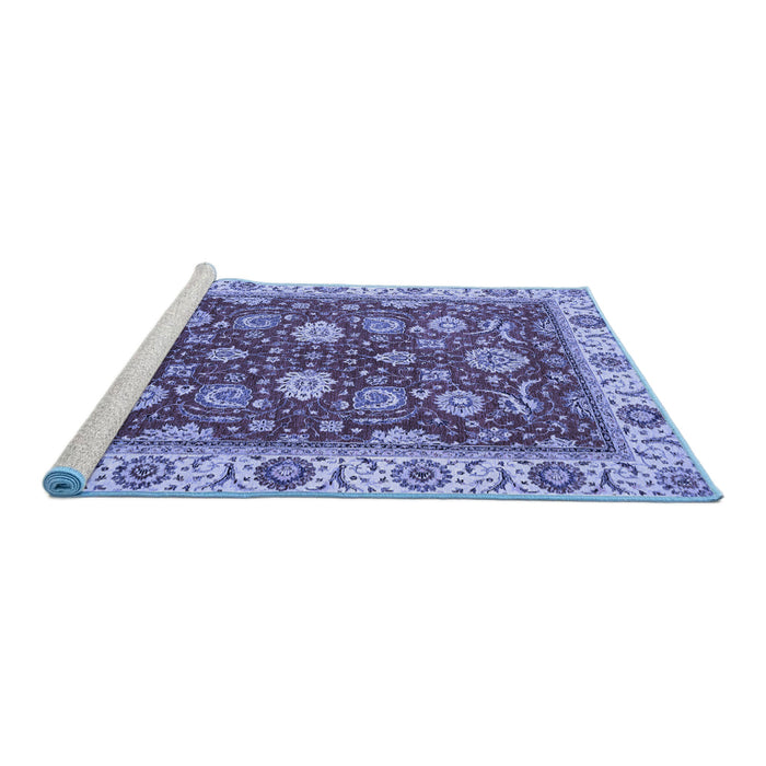 Sideview of Machine Washable Oriental Blue Traditional Rug, wshabs2621blu