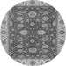 Round Machine Washable Oriental Gray Traditional Rug, wshabs2621gry