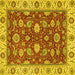 Square Oriental Yellow Traditional Rug, abs2621yw