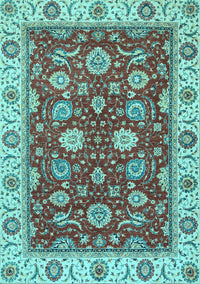 Oriental Light Blue Traditional Rug, abs2621lblu