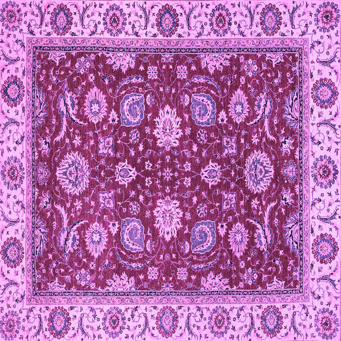 Square Machine Washable Oriental Purple Traditional Area Rugs, wshabs2621pur