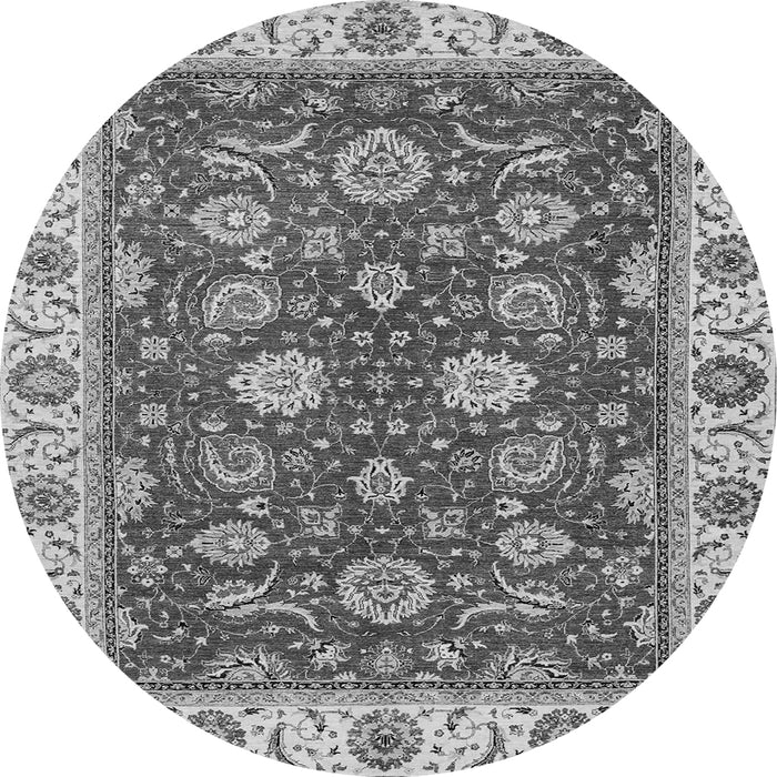 Round Oriental Gray Traditional Rug, abs2621gry
