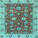 Square Oriental Light Blue Traditional Rug, abs2621lblu