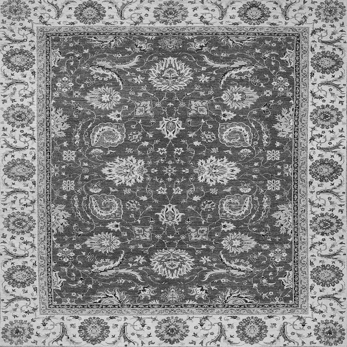 Square Oriental Gray Traditional Rug, abs2621gry