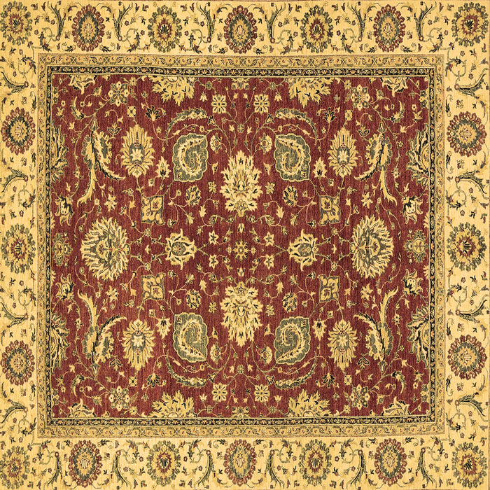 Square Machine Washable Oriental Brown Traditional Rug, wshabs2621brn