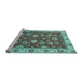 Sideview of Machine Washable Oriental Light Blue Traditional Rug, wshabs2621lblu