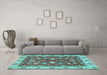 Machine Washable Oriental Light Blue Traditional Rug in a Living Room, wshabs2621lblu