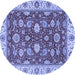 Round Oriental Blue Traditional Rug, abs2621blu