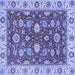 Square Oriental Blue Traditional Rug, abs2621blu