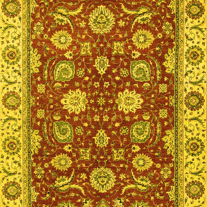 Machine Washable Oriental Yellow Traditional Rug, wshabs2621yw