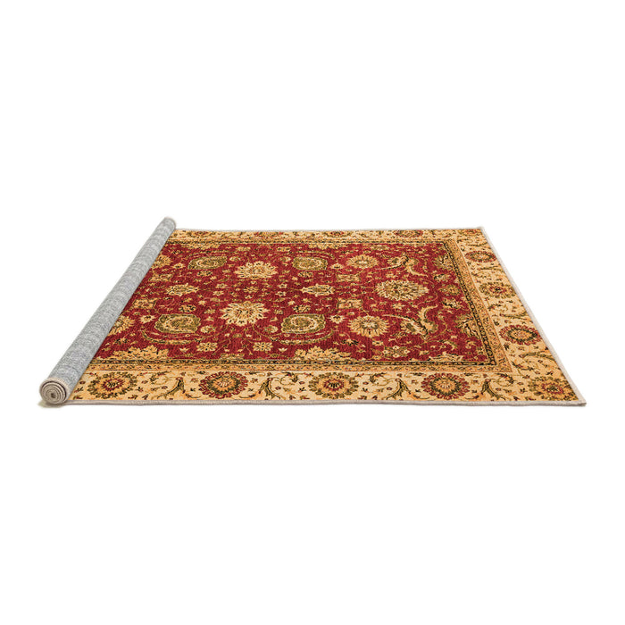 Sideview of Machine Washable Oriental Orange Traditional Area Rugs, wshabs2621org