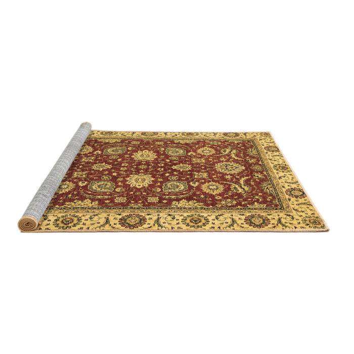 Sideview of Machine Washable Oriental Brown Traditional Rug, wshabs2621brn