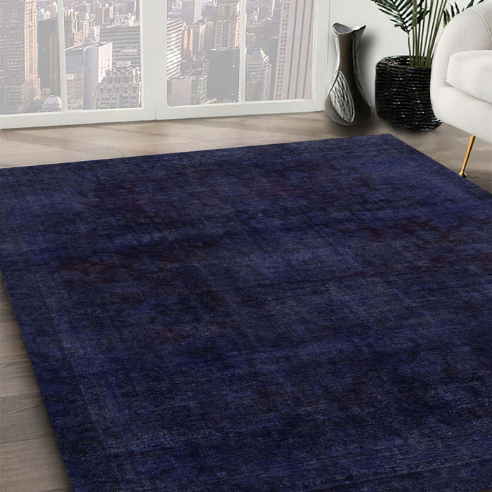 Machine Washable Abstract Night Blue Rug in a Family Room, wshabs2622