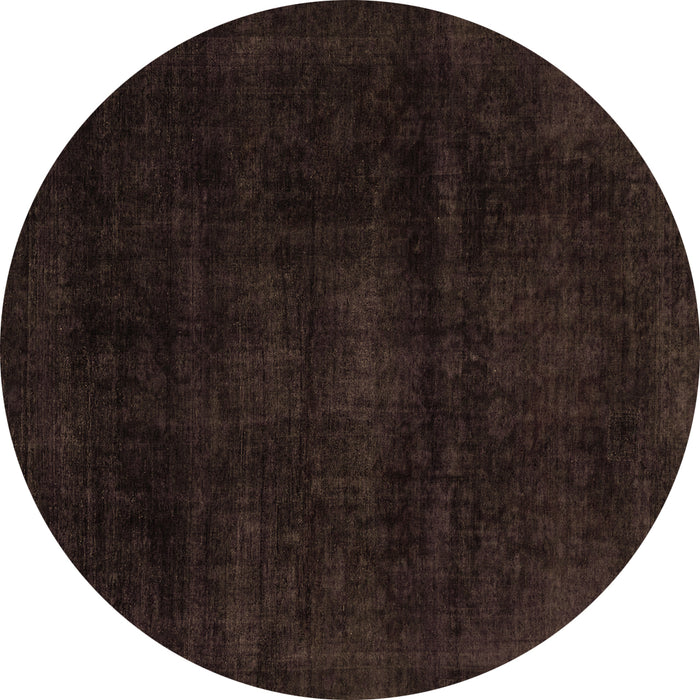 Round Machine Washable Abstract Brown Modern Rug, wshabs2622brn