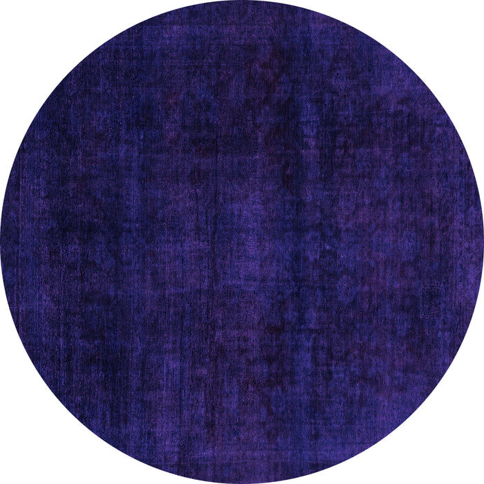 Round Machine Washable Abstract Purple Modern Area Rugs, wshabs2622pur
