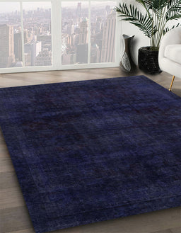 Abstract Blue Modern Rug in Family Room, abs2622