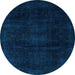 Round Machine Washable Abstract Light Blue Modern Rug, wshabs2622lblu