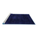 Sideview of Machine Washable Abstract Blue Modern Rug, wshabs2622blu