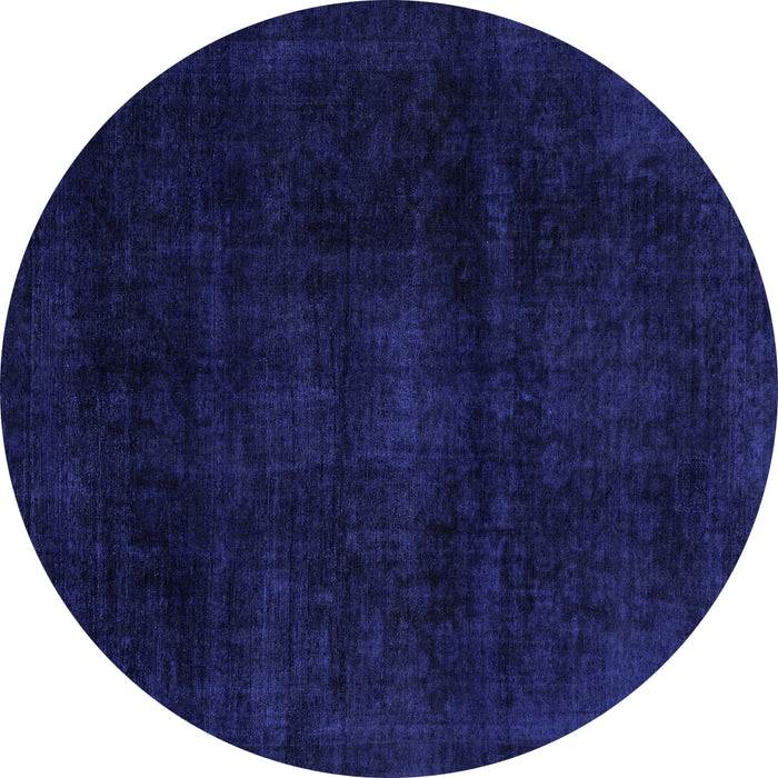 Round Machine Washable Abstract Blue Modern Rug, wshabs2622blu