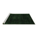 Sideview of Machine Washable Abstract Emerald Green Modern Area Rugs, wshabs2622emgrn