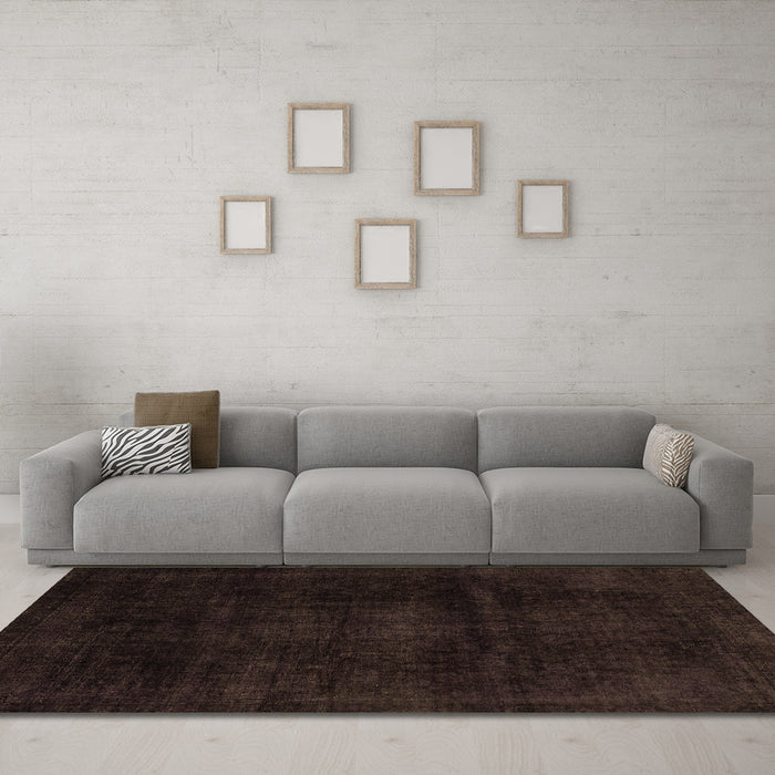 Machine Washable Abstract Brown Modern Rug in a Living Room,, wshabs2622brn