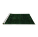 Sideview of Machine Washable Abstract Green Modern Area Rugs, wshabs2622grn