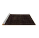 Sideview of Machine Washable Abstract Brown Modern Rug, wshabs2622brn