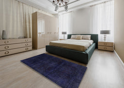Abstract Blue Modern Rug in a Bedroom, abs2622