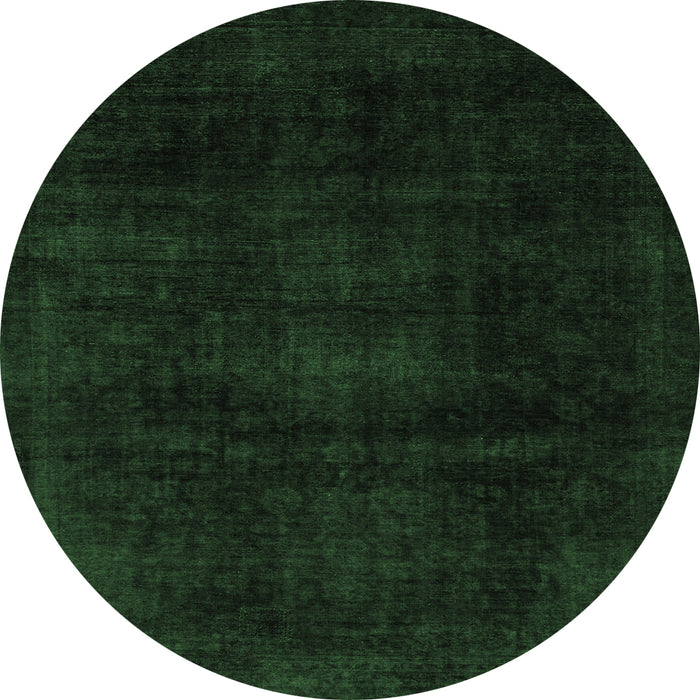 Round Abstract Emerald Green Modern Rug, abs2622emgrn