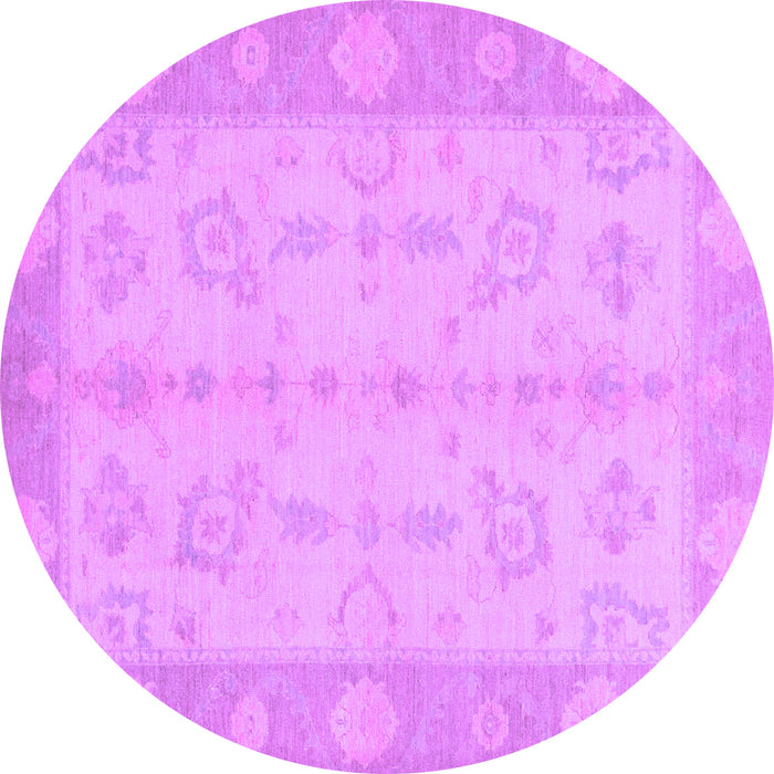 Round Machine Washable Oriental Purple Modern Area Rugs, wshabs2623pur