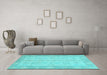 Machine Washable Oriental Light Blue Modern Rug in a Living Room, wshabs2623lblu