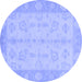 Round Oriental Blue Modern Rug, abs2623blu