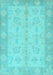 Machine Washable Oriental Light Blue Modern Rug, wshabs2623lblu