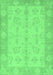 Machine Washable Oriental Emerald Green Modern Area Rugs, wshabs2623emgrn