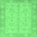 Square Machine Washable Oriental Emerald Green Modern Area Rugs, wshabs2623emgrn