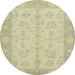 Round Machine Washable Abstract Brown Gold Rug, wshabs2623