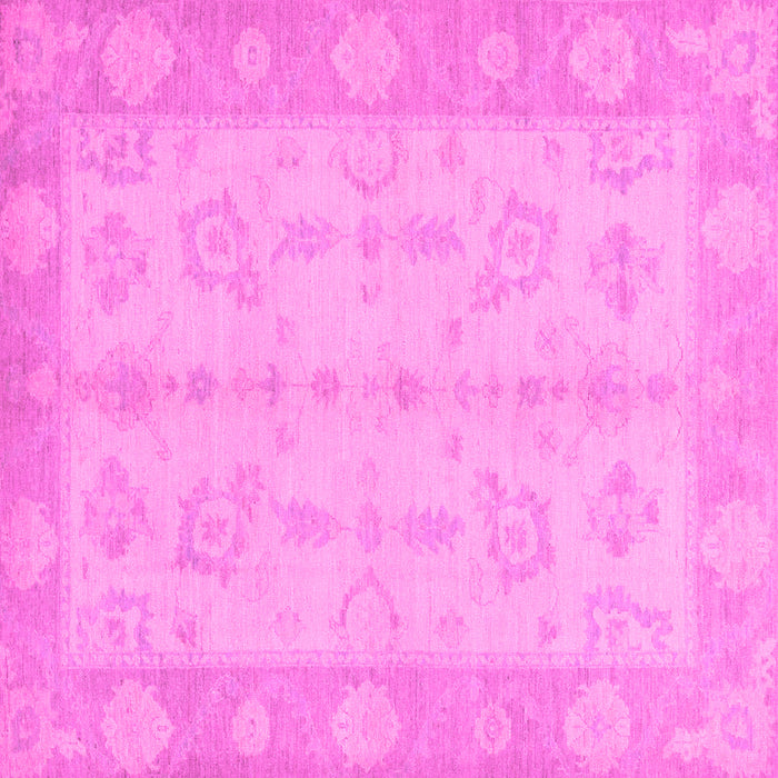 Square Machine Washable Oriental Pink Modern Rug, wshabs2623pnk