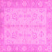 Square Machine Washable Oriental Pink Modern Rug, wshabs2623pnk