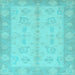 Square Machine Washable Oriental Light Blue Modern Rug, wshabs2623lblu