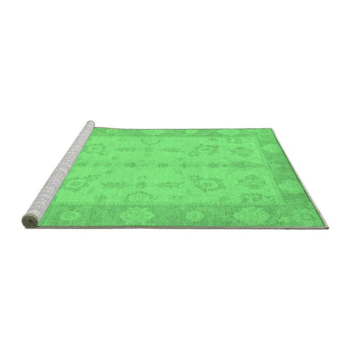 Sideview of Machine Washable Oriental Emerald Green Modern Area Rugs, wshabs2623emgrn
