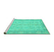 Sideview of Machine Washable Oriental Turquoise Modern Area Rugs, wshabs2623turq