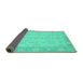 Sideview of Oriental Turquoise Modern Rug, abs2623turq