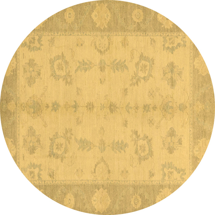 Round Machine Washable Oriental Brown Modern Rug, wshabs2623brn