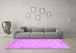 Machine Washable Oriental Purple Modern Area Rugs in a Living Room, wshabs2623pur