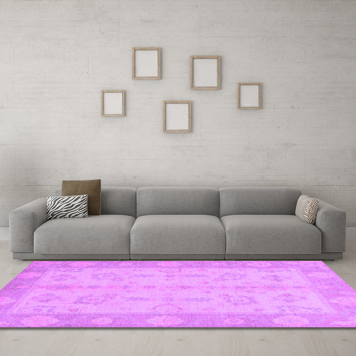Machine Washable Oriental Purple Modern Area Rugs in a Living Room, wshabs2623pur