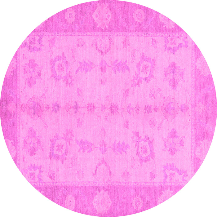 Round Oriental Pink Modern Rug, abs2623pnk