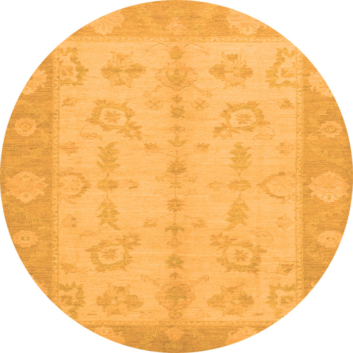 Round Oriental Orange Modern Rug, abs2623org