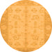 Round Oriental Orange Modern Rug, abs2623org