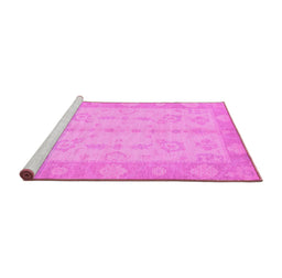 Sideview of Machine Washable Oriental Pink Modern Rug, wshabs2623pnk
